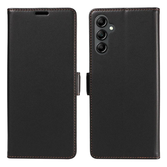 For Samsung Galaxy A55 5G Case Side Magnetic Clasp RFID Blocking Leather Phone Wallet Cover - Black