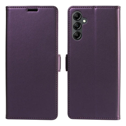 For Samsung Galaxy A55 5G Case Side Magnetic Clasp RFID Blocking Leather Phone Wallet Cover - Purple