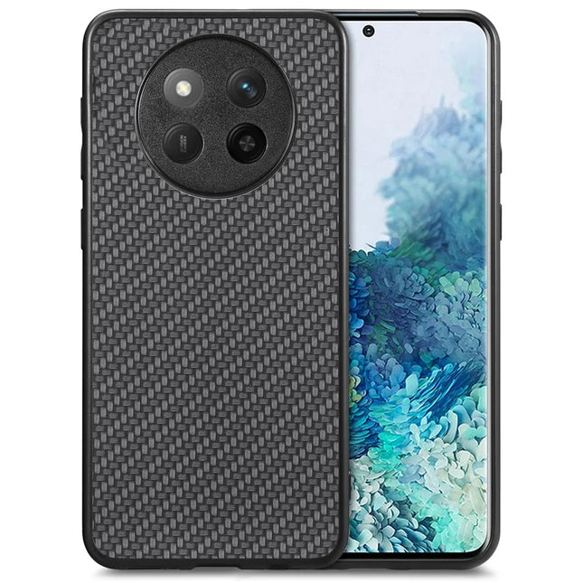 For Honor X60 Pro 5G Case Carbon Fiber Texture PU Leather + PC + TPU Phone Cover - Black