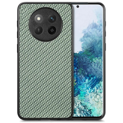 For Honor X60 Pro 5G Case Carbon Fiber Texture PU Leather + PC + TPU Phone Cover - Green