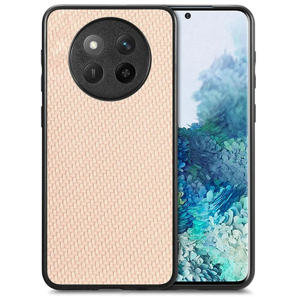 For Honor X60 Pro 5G Case Carbon Fiber Texture PU Leather + PC + TPU Phone Cover - Apricot
