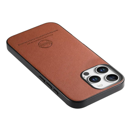 For iPhone 13 Pro Max Case Cloth Texture Leather + PC + TPU Anti-Drop Phone Cover