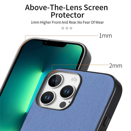 For iPhone 13 Pro Max Case Cloth Texture Leather + PC + TPU Anti-Drop Phone Cover