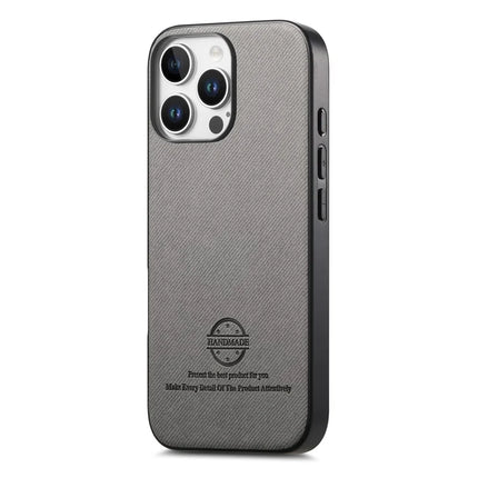 For iPhone 13 Pro Max Case Cloth Texture Leather + PC + TPU Anti-Drop Phone Cover