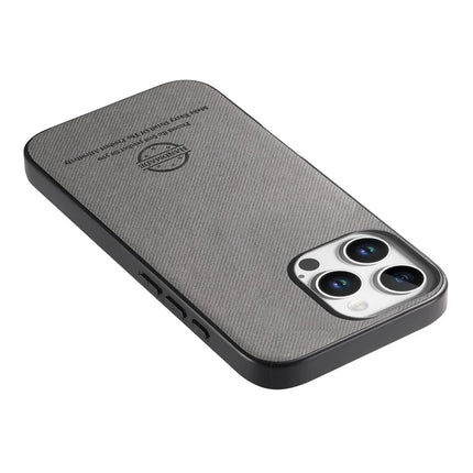 For iPhone 13 Pro Max Case Cloth Texture Leather + PC + TPU Anti-Drop Phone Cover
