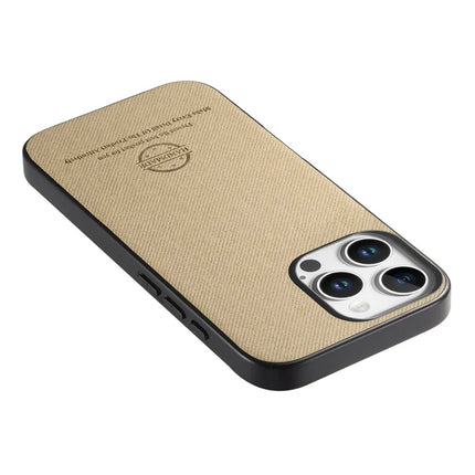 For iPhone 13 Pro Max Case Cloth Texture Leather + PC + TPU Anti-Drop Phone Cover