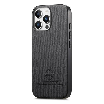 For iPhone 13 Pro Max Case Cloth Texture Leather + PC + TPU Anti-Drop Phone Cover