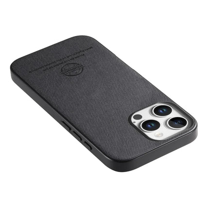 For iPhone 13 Pro Max Case Cloth Texture Leather + PC + TPU Anti-Drop Phone Cover