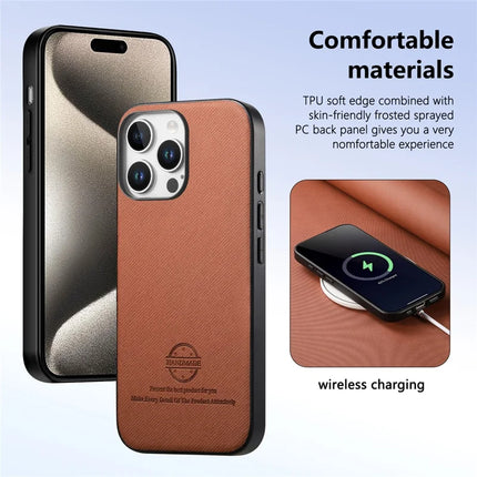 ShopCaseCart Slim Lightweight iPhone 15 Pro Protective cover Cloth Texture Leather + PC + TPU Anti-Drop Phone Guard