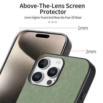 ShopCaseCart Slim Lightweight iPhone 15 Pro Protective cover Cloth Texture Leather + PC + TPU Anti-Drop Phone Guard