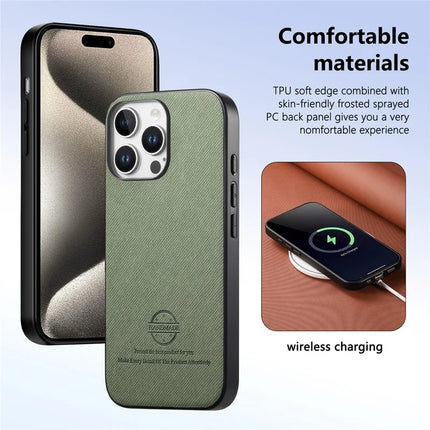ShopCaseCart Slim Lightweight iPhone 15 Pro Protective cover Cloth Texture Leather + PC + TPU Anti-Drop Phone Guard