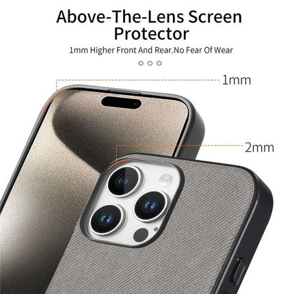 ShopCaseCart Slim Lightweight iPhone 15 Pro Protective cover Cloth Texture Leather + PC + TPU Anti-Drop Phone Guard