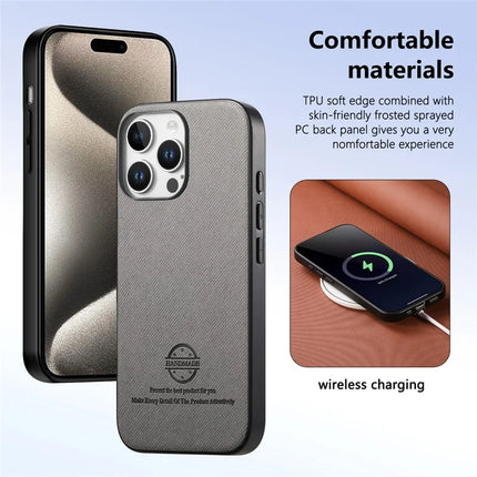 ShopCaseCart Slim Lightweight iPhone 15 Pro Protective cover Cloth Texture Leather + PC + TPU Anti-Drop Phone Guard