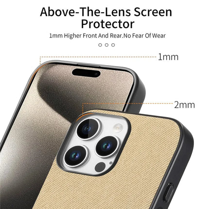 ShopCaseCart Slim Lightweight iPhone 15 Pro Protective cover Cloth Texture Leather + PC + TPU Anti-Drop Phone Guard