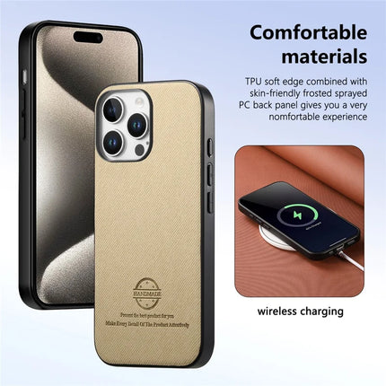 ShopCaseCart Slim Lightweight iPhone 15 Pro Protective cover Cloth Texture Leather + PC + TPU Anti-Drop Phone Guard
