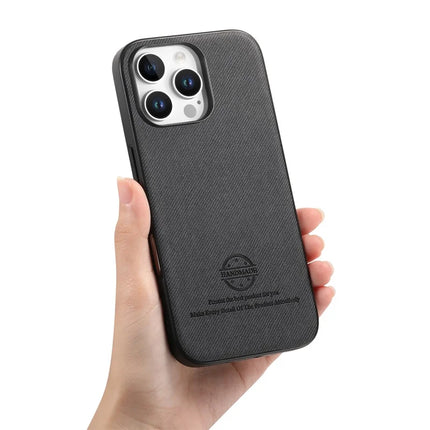 ShopCaseCart Slim Lightweight iPhone 15 Pro Protective cover Cloth Texture Leather + PC + TPU Anti-Drop Phone Guard