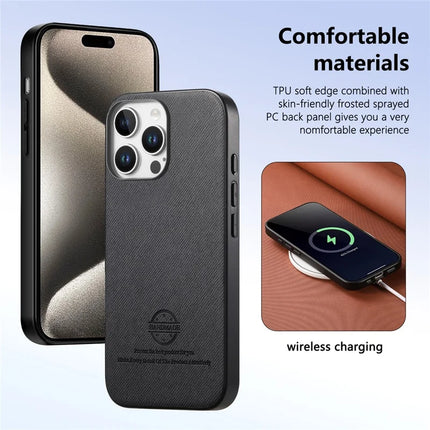 ShopCaseCart Slim Lightweight iPhone 15 Pro Protective cover Cloth Texture Leather + PC + TPU Anti-Drop Phone Guard