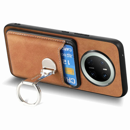For Huawei Mate 70 Case Compatible with MagSafe Skin-Touch Cover with Card Bag Kickstand