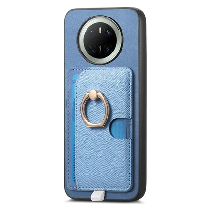 For Huawei Mate 70 Case Ring Kickstand Leather + TPU + PC Phone Cover Detachable Card Holder