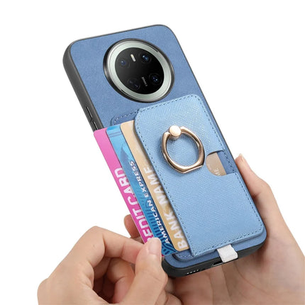 For Huawei Mate 70 Case Ring Kickstand Leather + TPU + PC Phone Cover Detachable Card Holder