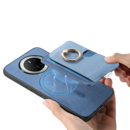 For Huawei Mate 70 Case Ring Kickstand Leather + TPU + PC Phone Cover Detachable Card Holder