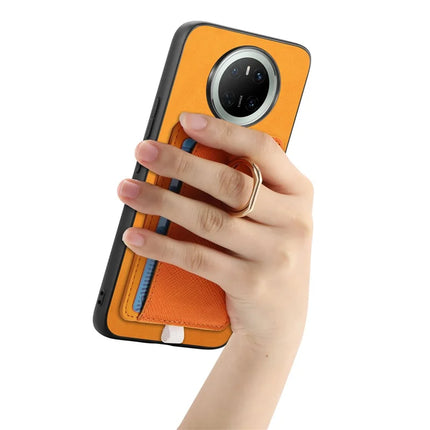 For Huawei Mate 70 Case Ring Kickstand Leather + TPU + PC Phone Cover Detachable Card Holder