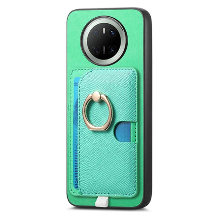 For Huawei Mate 70 Case Ring Kickstand Leather + TPU + PC Phone Cover Detachable Card Holder