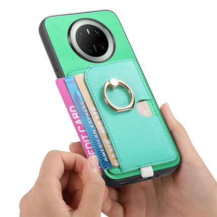 For Huawei Mate 70 Case Ring Kickstand Leather + TPU + PC Phone Cover Detachable Card Holder