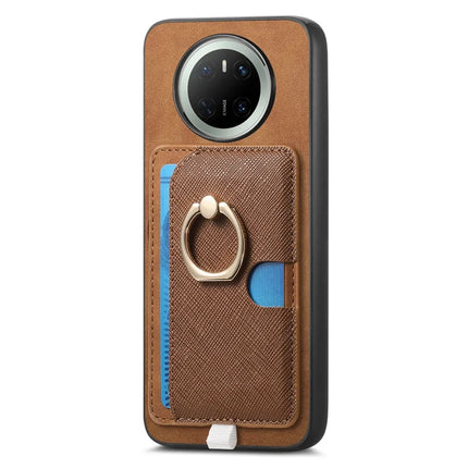 For Huawei Mate 70 Case Ring Kickstand Leather + TPU + PC Phone Cover Detachable Card Holder