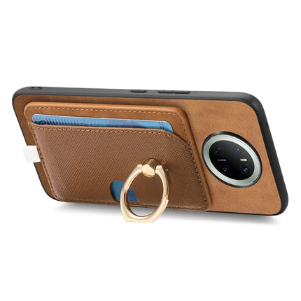 For Huawei Mate 70 Case Ring Kickstand Leather + TPU + PC Phone Cover Detachable Card Holder