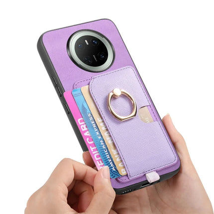 For Huawei Mate 70 Case Ring Kickstand Leather + TPU + PC Phone Cover Detachable Card Holder