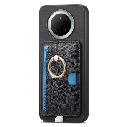 For Huawei Mate 70 Case Ring Kickstand Leather + TPU + PC Phone Cover Detachable Card Holder