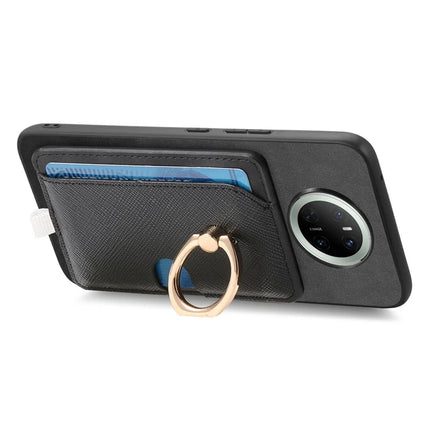 For Huawei Mate 70 Case Ring Kickstand Leather + TPU + PC Phone Cover Detachable Card Holder