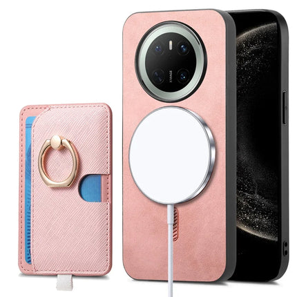 For Huawei Mate 70 Case Ring Kickstand Leather + TPU + PC Phone Cover Detachable Card Holder