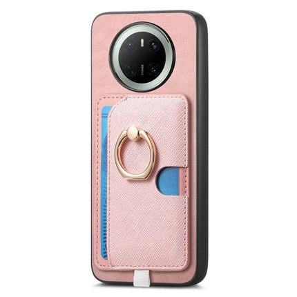For Huawei Mate 70 Case Ring Kickstand Leather + TPU + PC Phone Cover Detachable Card Holder