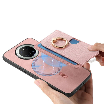 For Huawei Mate 70 Case Ring Kickstand Leather + TPU + PC Phone Cover Detachable Card Holder