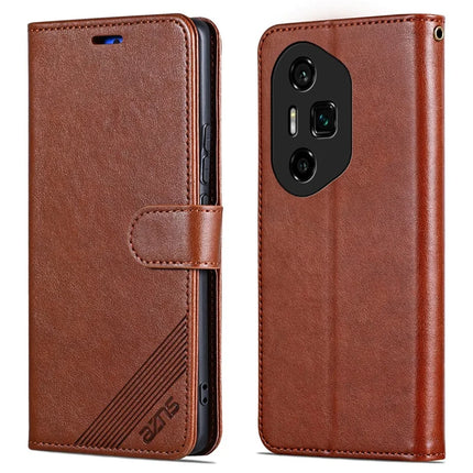 AZNS For Honor 300 Ultra Case Anti-Scratch PU Leather Stand Wallet Phone Cover - Brown