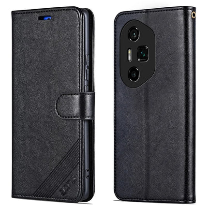 AZNS For Honor 300 Ultra Case Anti-Scratch PU Leather Stand Wallet Phone Cover - Black