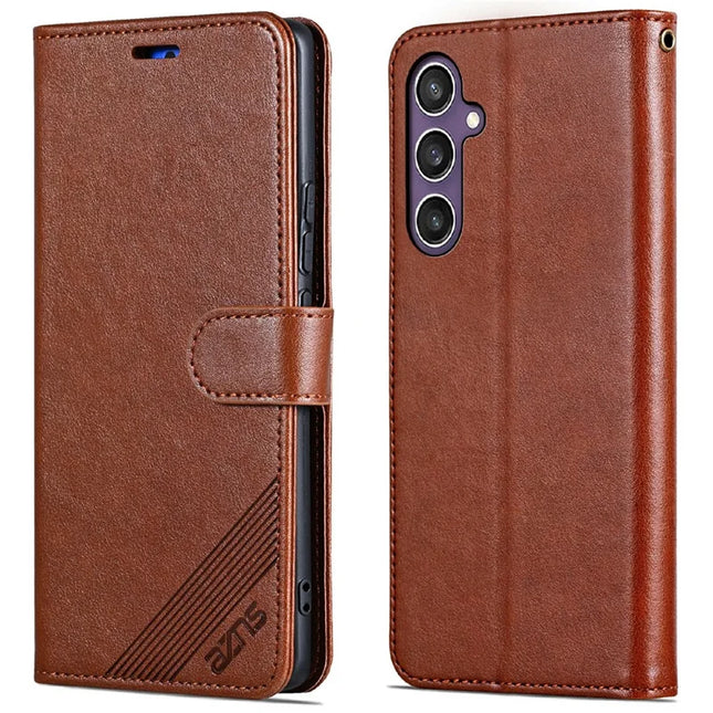 AZNS For Samsung Galaxy A36 5G Case Anti-Scratch PU Leather Stand Wallet Phone Cover - Brown