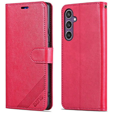 AZNS For Samsung Galaxy A36 5G Case Anti-Scratch PU Leather Stand Wallet Phone Cover - Red