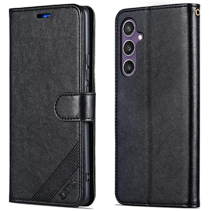 AZNS For Samsung Galaxy A36 5G Case Anti-Scratch PU Leather Stand Wallet Phone Cover - Black