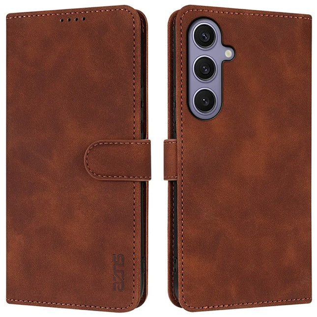 AZNS For Samsung Galaxy A16 4G / 5G Case PU Leather Wallet Phone Cover - Brown