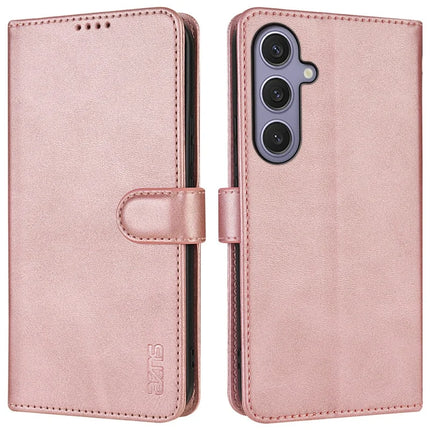 AZNS For Samsung Galaxy A16 4G / 5G Case PU Leather Wallet Phone Cover - Rose Gold