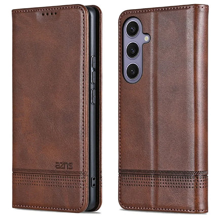 AZNS For Samsung Galaxy A26 5G Case Cowhide Texture PU Leather Wallet Phone Cover - Coffee