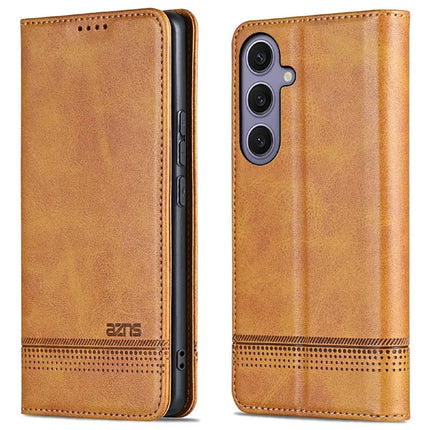 AZNS For Samsung Galaxy A26 5G Case Cowhide Texture PU Leather Wallet Phone Cover - Brown