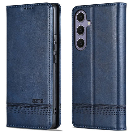 AZNS For Samsung Galaxy A26 5G Case Cowhide Texture PU Leather Wallet Phone Cover - Blue