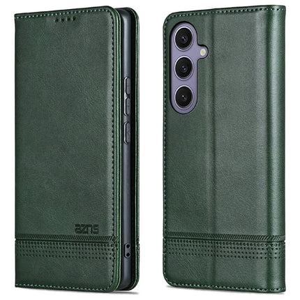 AZNS For Samsung Galaxy A26 5G Case Cowhide Texture PU Leather Wallet Phone Cover - Green