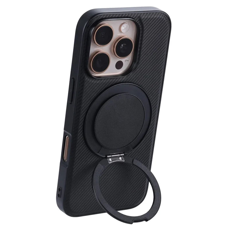 ShopCaseCart Premium Stylish iPhone 16 Pro Snap-on Phone Protective cover Ring Kickstand PC TPU Back Guard