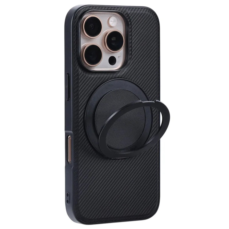 ShopCaseCart Premium Stylish iPhone 16 Pro Snap-on Phone Protective cover Ring Kickstand PC TPU Back Guard