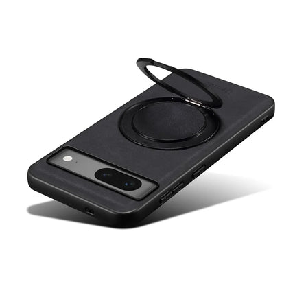 DENIOR A14 For Google Pixel 7 5G Magnetic Case Rotary Kickstand Leather PC TPU Phone Cover